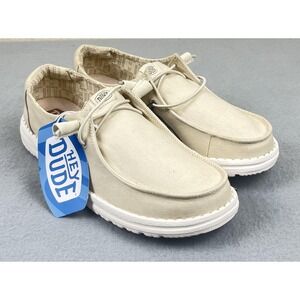 Hey Dude Wendy Stretch Canvas Shoes Womens Size 10‎ Off White Casual New w/Tags